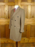 26/0876 immaculate nearly new aquascutum wool & 105 cashmere d/b fawn brown herringbone overcoat coat 36