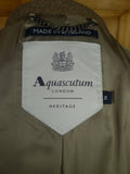 26/0876 immaculate nearly new aquascutum wool & 105 cashmere d/b fawn brown herringbone overcoat coat 36