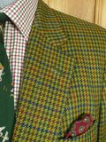 26/0877 vintage gieves & hawkes savile row pure cashmere green gun check sports jacket blazer 43 long