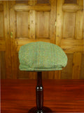 26/0879 scottish green lairg tartan check tweed flat cap for country pursuits / vintage revivals 61 cms