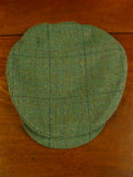 26/0879 scottish green lairg tartan check tweed flat cap for country pursuits / vintage revivals 61 cms