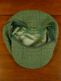 26/0879 scottish green lairg tartan check tweed flat cap for country pursuits / vintage revivals 61 cms