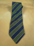 26/0895 vintage daks dd squadron blue / green striped silk repp tie