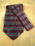 26/0892 genuine vintage silk red / blue & orange cravat for vintage revivals