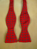 26/0885 vintage silk red / blue pattern bow tie