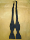 26/0889 vintage silk navy / royal blue polka dot pattern bow tie