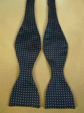 26/0889 vintage silk navy / royal blue polka dot pattern bow tie