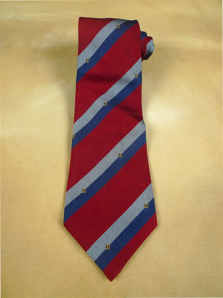 26/0905 immaculate vintage daks dd squadron red / blue & grey repp stripe pattern silk tie