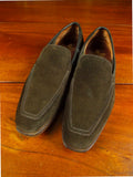 26/0908 beautiful crockett & jones chocolate brown suede apron loafer shoe uk 9 e