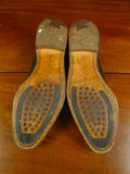 26/0908 beautiful crockett & jones chocolate brown suede apron loafer shoe uk 9 e