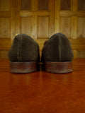 26/0908 beautiful crockett & jones chocolate brown suede apron loafer shoe uk 9 e