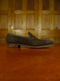 26/0908 beautiful crockett & jones chocolate brown suede apron loafer shoe uk 9 e