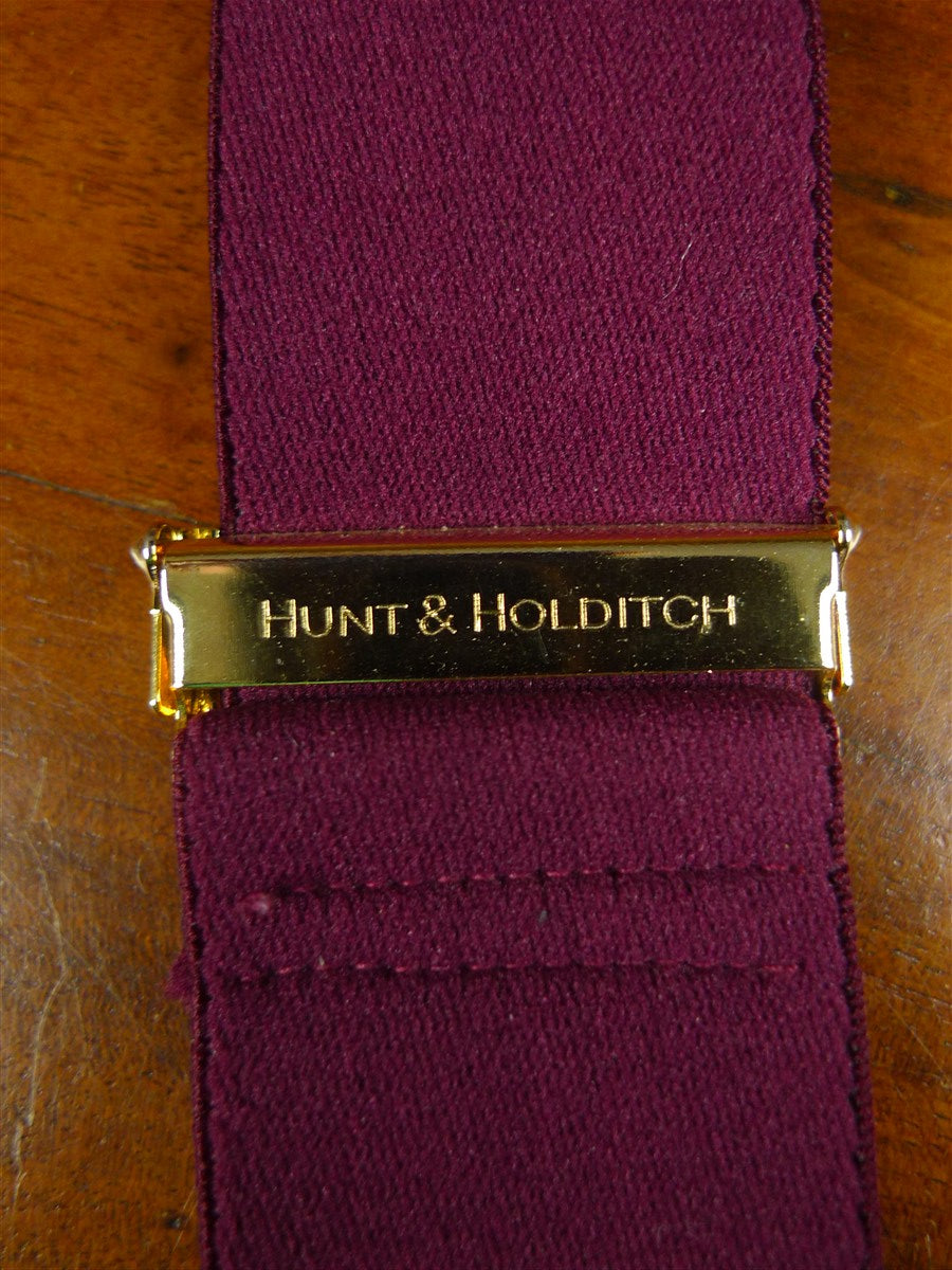 26/0912 british burgundy red braces w/ black leather ends
