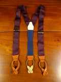 26/0914 brooks brothers burgundy red woven braces w/ tan leather ends