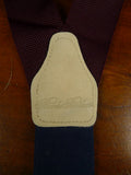 26/0914 brooks brothers burgundy red woven braces w/ tan leather ends