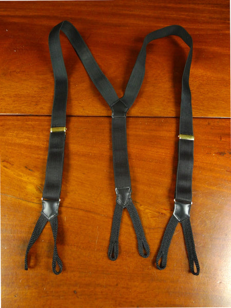 26/0920 immaculate vintage woven black evening dress braces w/ rope ends