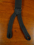 26/0910 vintage black woven evening dress braces w/ black rope ends