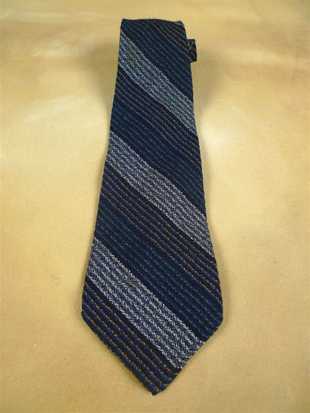 26/0927 vintage scottish blue stripe woven tie for goodwood revival