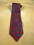 26/0924 immaculate vintage christian dior red & blue pattern silk tie