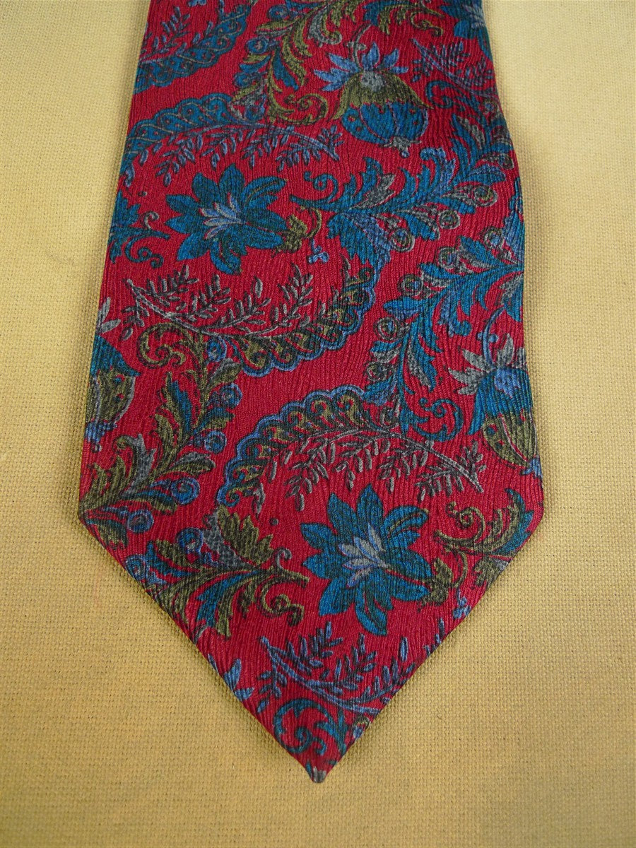 26/0924 immaculate vintage christian dior red & blue pattern silk tie