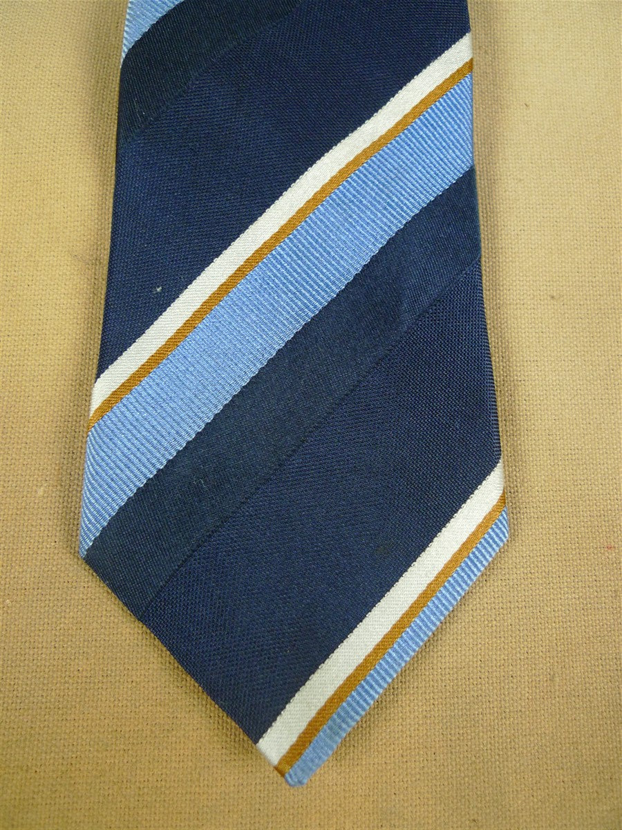 26/0922 new & lingwood navy / royal blue repp stripe silk tie