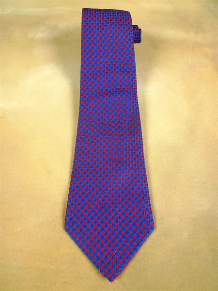 26/0917 turnbull & asser blue / red squares pattern silk tie