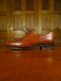 26/0931 george cleverley custom grade brown apron lace-up shoe w/ embroidered bags uk 8.5 e