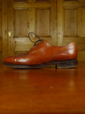 26/0931 george cleverley custom grade brown apron lace-up shoe w/ embroidered bags uk 8.5 e