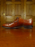 26/0931 george cleverley custom grade brown apron lace-up shoe w/ embroidered bags uk 8.5 e