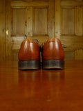 26/0931 george cleverley custom grade brown apron lace-up shoe w/ embroidered bags uk 8.5 e