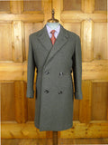 26/0936 immaculate wonderful 1960s vintage british d/b coat overcoat w/ back strap 38-39