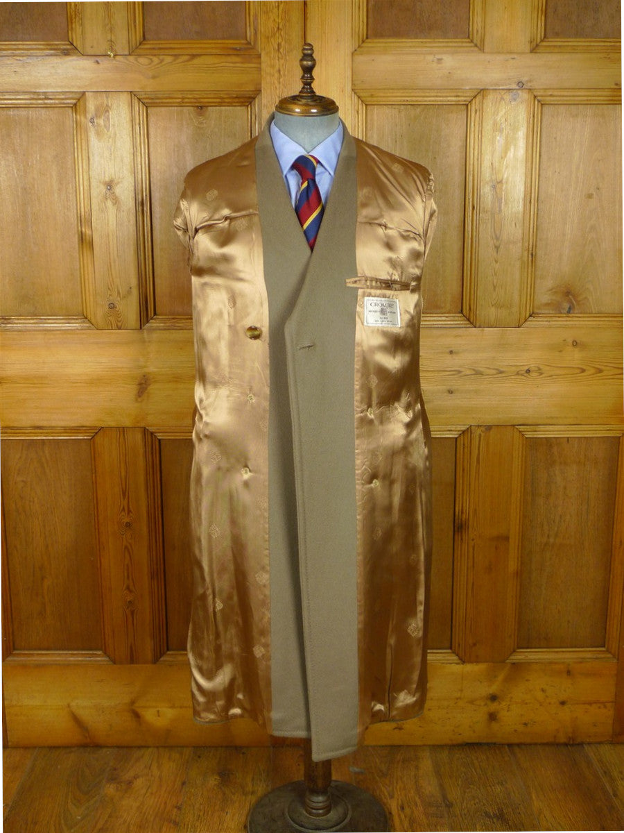 26/0937 vintage genuine crombie melton wool british warm d/b overcoat coat 39-40