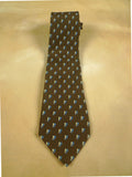 26/0925 immaculate vintage italian brown / blue pattern silk tie