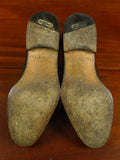 26/0938 piero zuliani italian custom grade black calf leather apron shoe 7.5