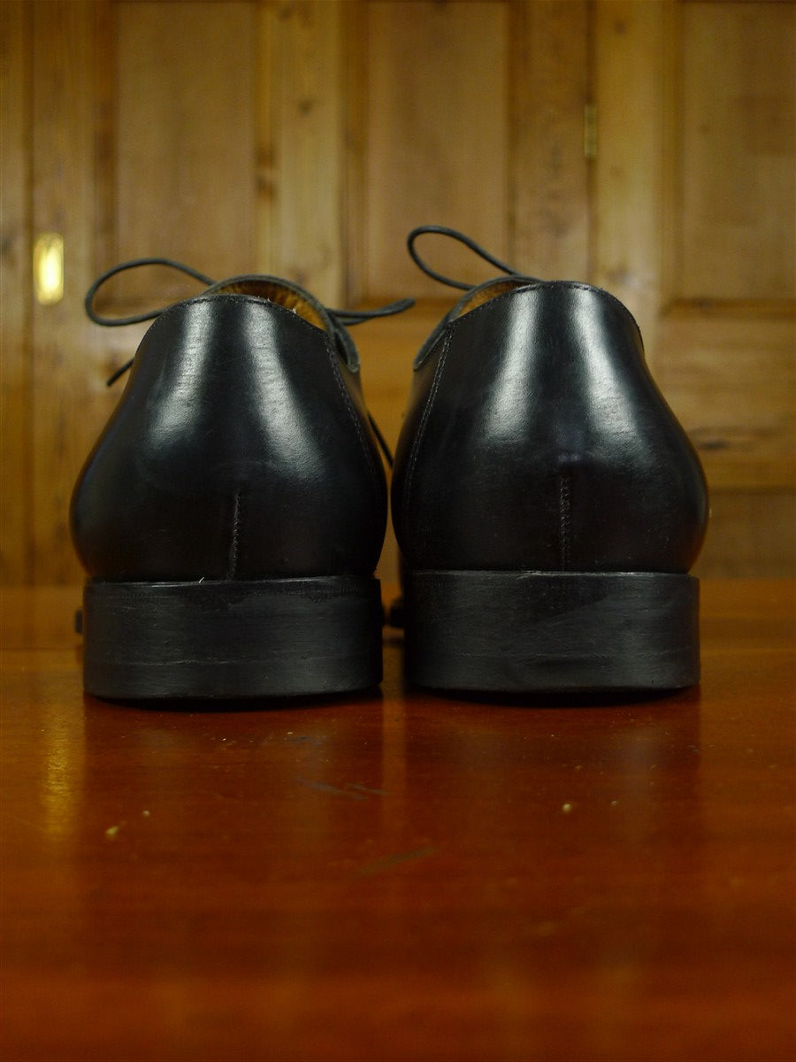 26/0938 piero zuliani italian custom grade black calf leather apron shoe 7.5