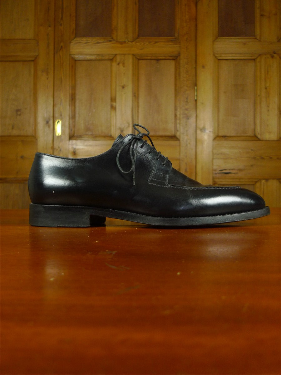 26/0938 piero zuliani italian custom grade black calf leather apron shoe 7.5
