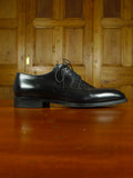 26/0938 piero zuliani italian custom grade black calf leather apron shoe 7.5