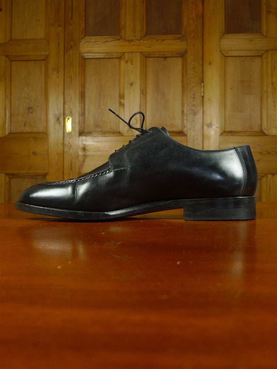 26/0938 piero zuliani italian custom grade black calf leather apron shoe 7.5