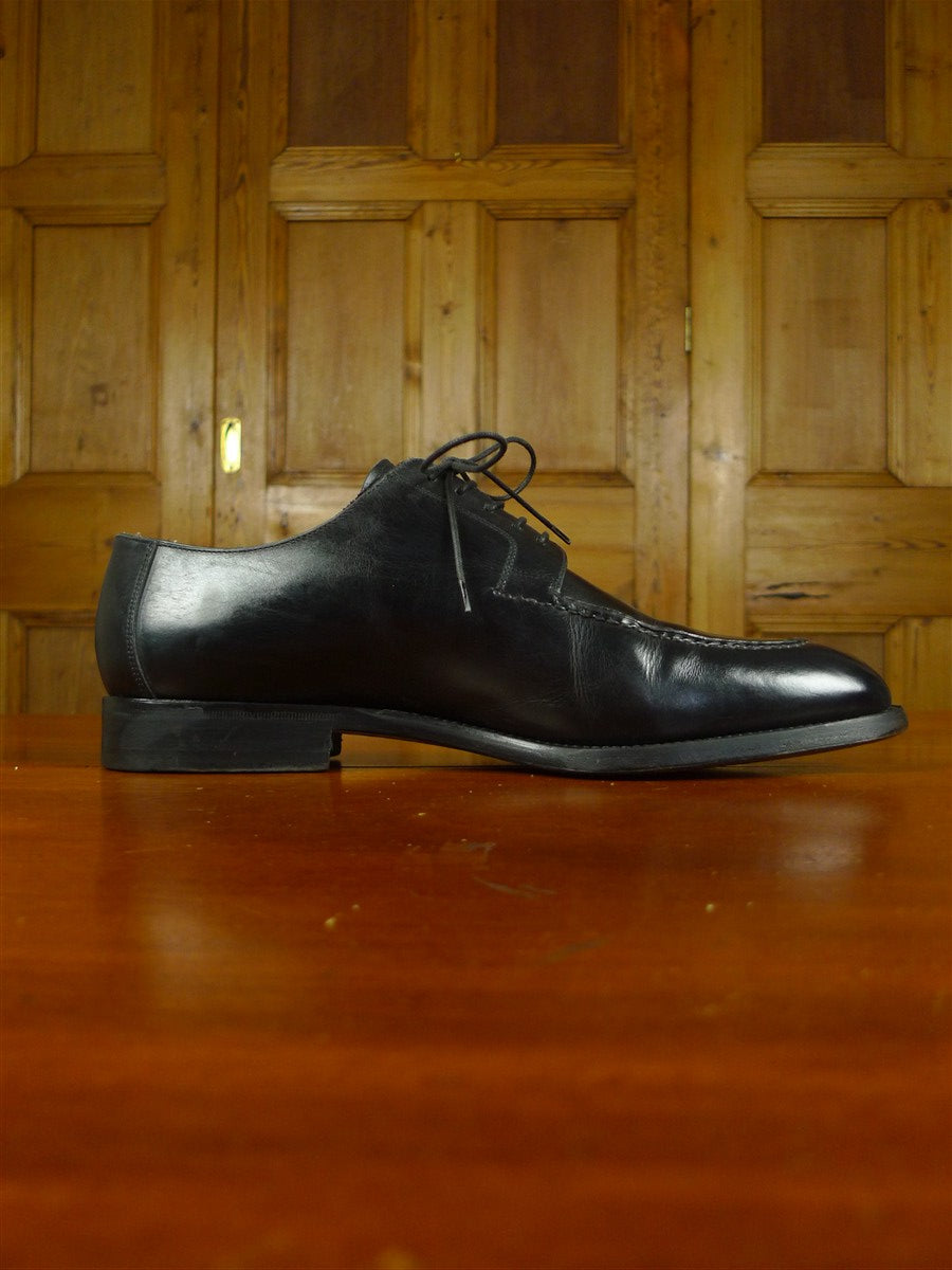 26/0938 piero zuliani italian custom grade black calf leather apron shoe 7.5