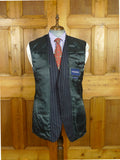 26/0935 vintage gieves & hawkes savile row navy blue rope-stripe wool suit 43 regular to long
