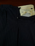 26/0935 vintage gieves & hawkes savile row navy blue rope-stripe wool suit 43 regular to long