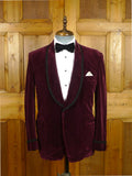 26/0945 genuine 1960s vintage burgundy red shawl lapel dinner / smoking jacket w/ braid trims 39-40 short to regular