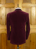 26/0945 genuine 1960s vintage burgundy red shawl lapel dinner / smoking jacket w/ braid trims 39-40 short to regular