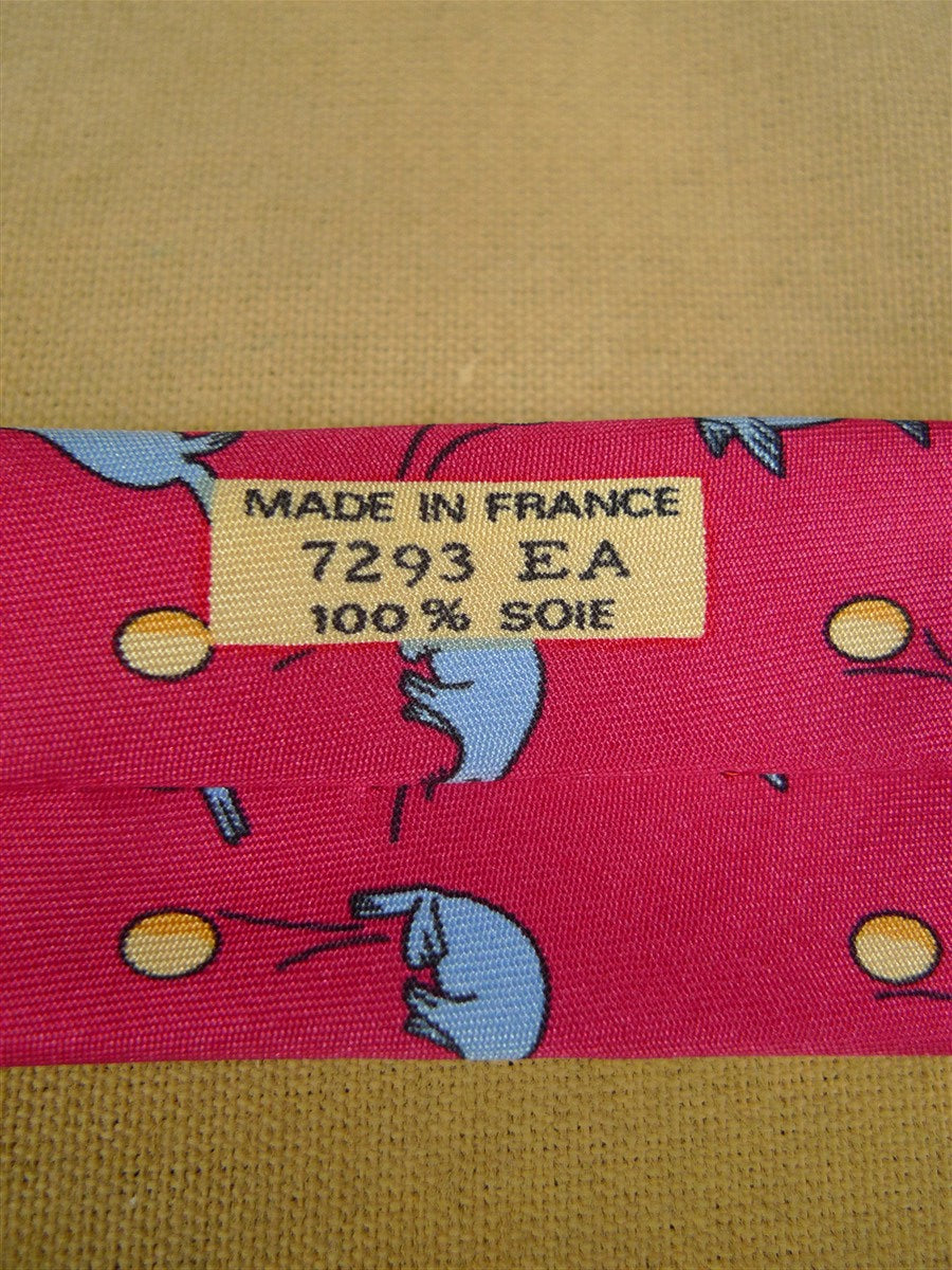 26/0946 hermes red / blue seal pattern silk tie 7293 EA