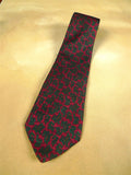 26/0950 immaculate vintage gieves & hawkes savile row red / green paisley pattern silk tie