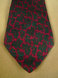 26/0950 immaculate vintage gieves & hawkes savile row red / green paisley pattern silk tie