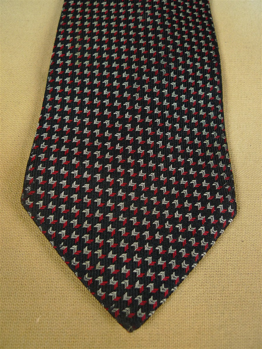 26/0951 immaculate vintage gieves & hawkes savile black / red & silver pattern silk tie
