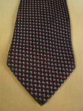 26/0951 immaculate vintage gieves & hawkes savile black / red & silver pattern silk tie