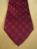 26/0947 immaculate vintage daks dd london red / blue pattern silk tie