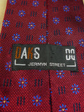 26/0947 immaculate vintage daks dd london red / blue pattern silk tie